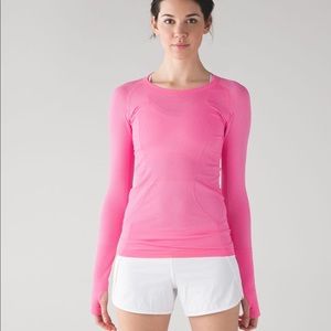 Pink Lululemon Swiftly Tech Long Sleeve